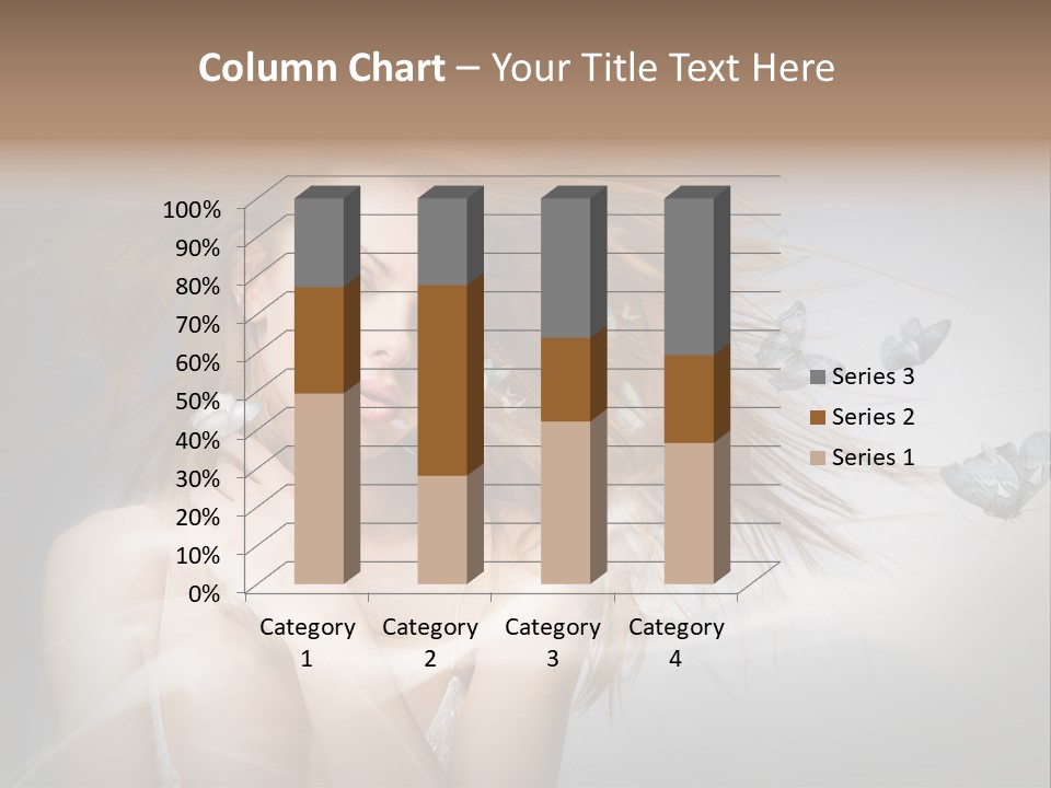 A Beautiful Woman With Butterflies Flying Around Her PowerPoint Template