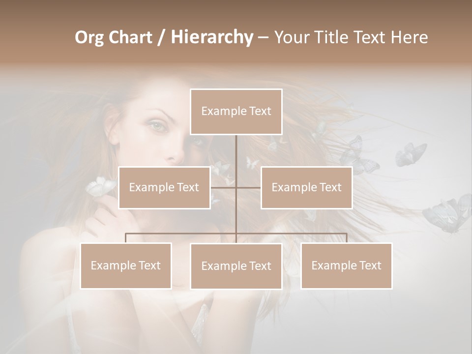 A Beautiful Woman With Butterflies Flying Around Her PowerPoint Template