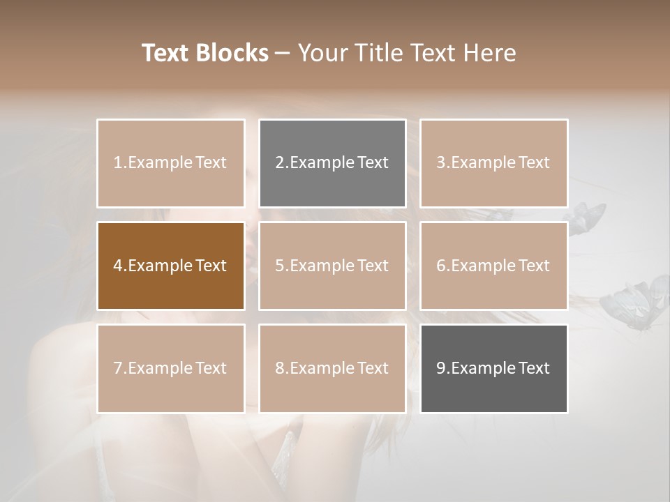 A Beautiful Woman With Butterflies Flying Around Her PowerPoint Template