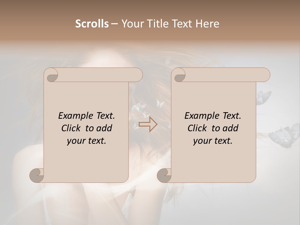 A Beautiful Woman With Butterflies Flying Around Her PowerPoint Template