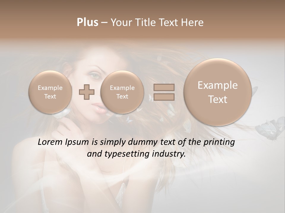 A Beautiful Woman With Butterflies Flying Around Her PowerPoint Template