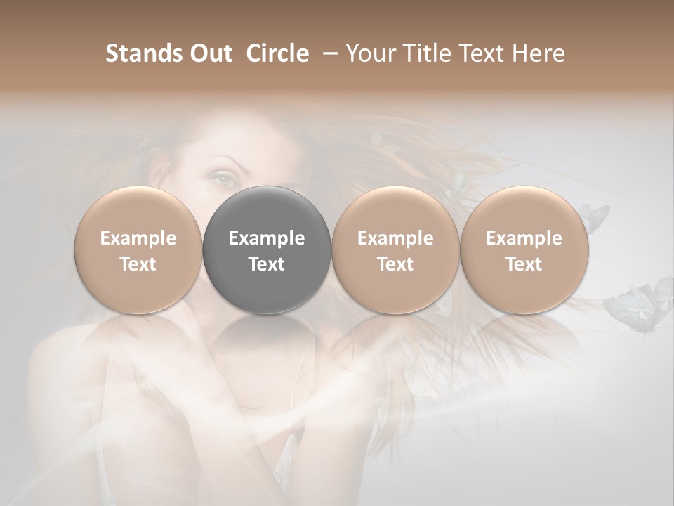 A Beautiful Woman With Butterflies Flying Around Her PowerPoint Template