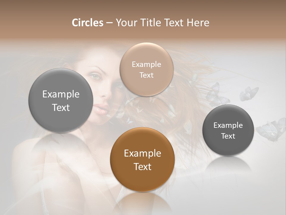 A Beautiful Woman With Butterflies Flying Around Her PowerPoint Template