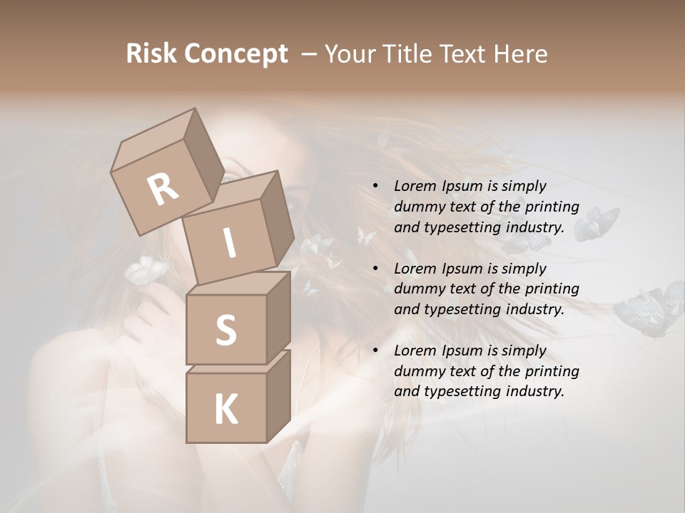 A Beautiful Woman With Butterflies Flying Around Her PowerPoint Template