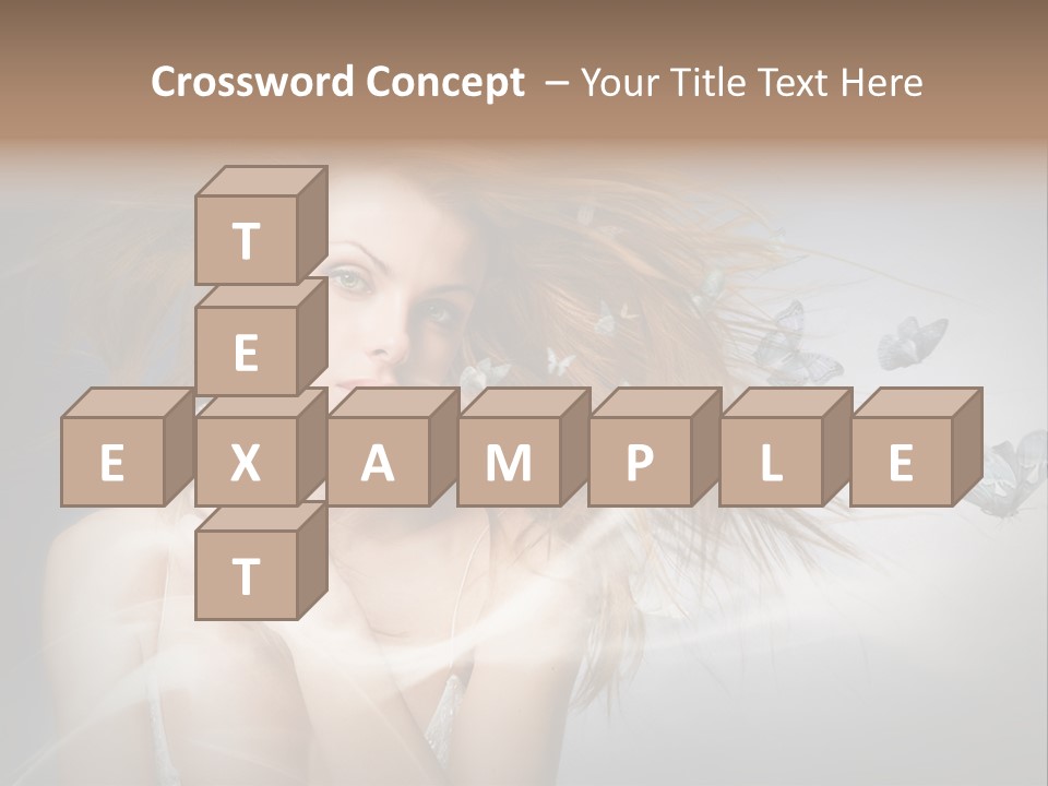 A Beautiful Woman With Butterflies Flying Around Her PowerPoint Template