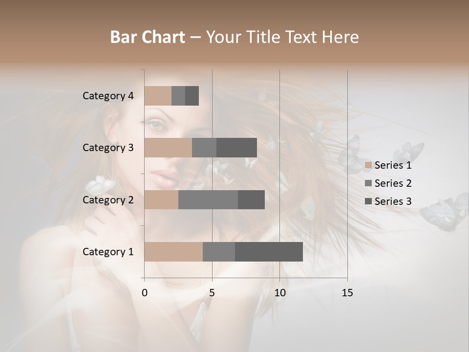 A Beautiful Woman With Butterflies Flying Around Her PowerPoint Template