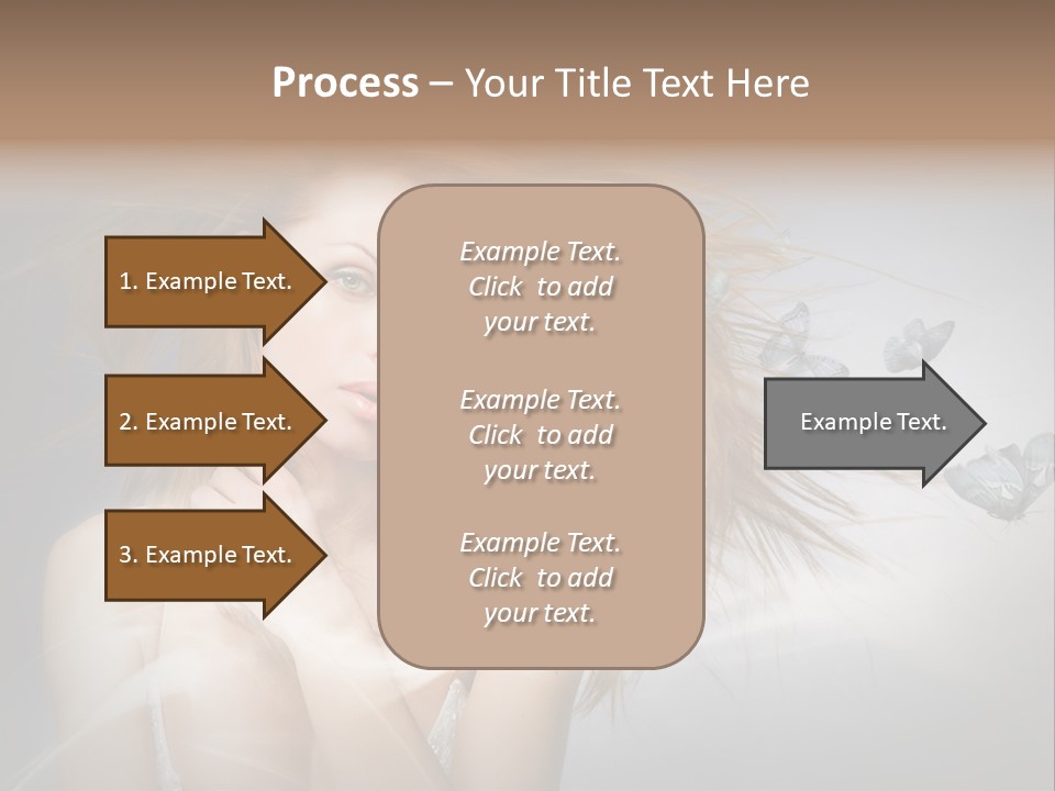A Beautiful Woman With Butterflies Flying Around Her PowerPoint Template
