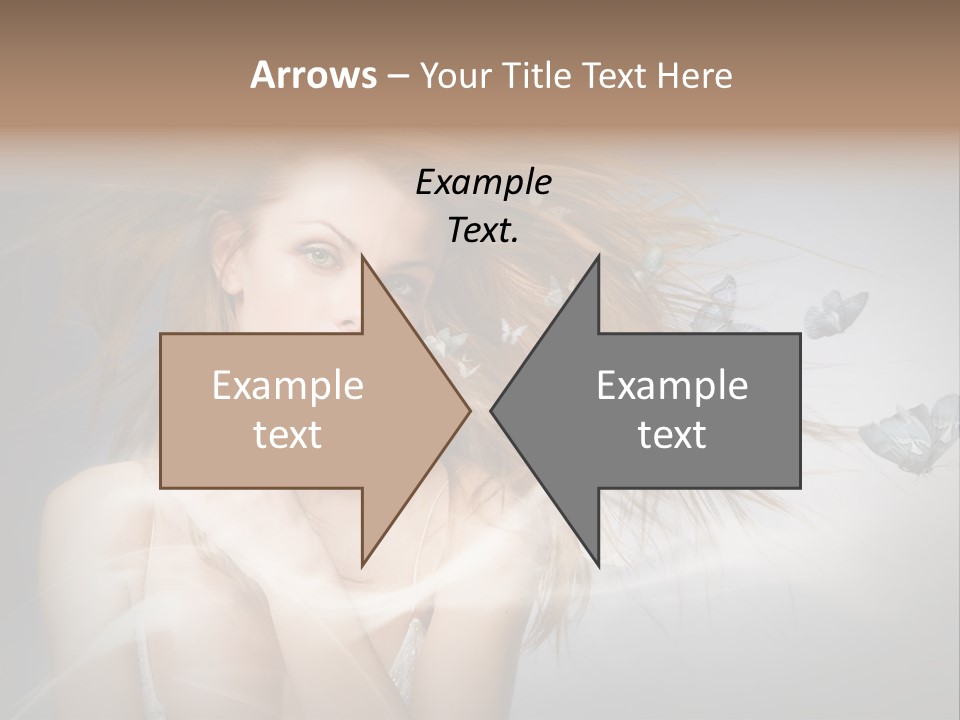 A Beautiful Woman With Butterflies Flying Around Her PowerPoint Template