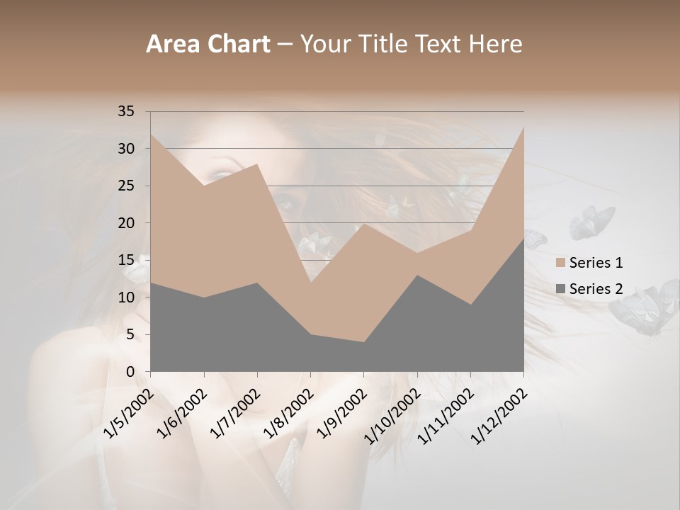 A Beautiful Woman With Butterflies Flying Around Her PowerPoint Template