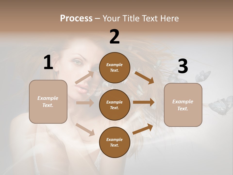 A Beautiful Woman With Butterflies Flying Around Her PowerPoint Template