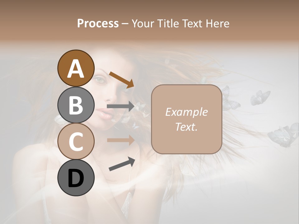 A Beautiful Woman With Butterflies Flying Around Her PowerPoint Template