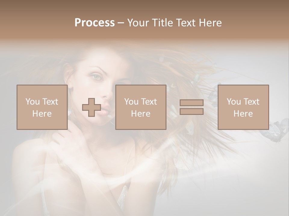 A Beautiful Woman With Butterflies Flying Around Her PowerPoint Template