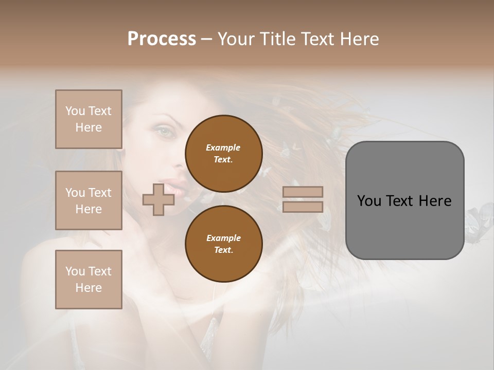 A Beautiful Woman With Butterflies Flying Around Her PowerPoint Template