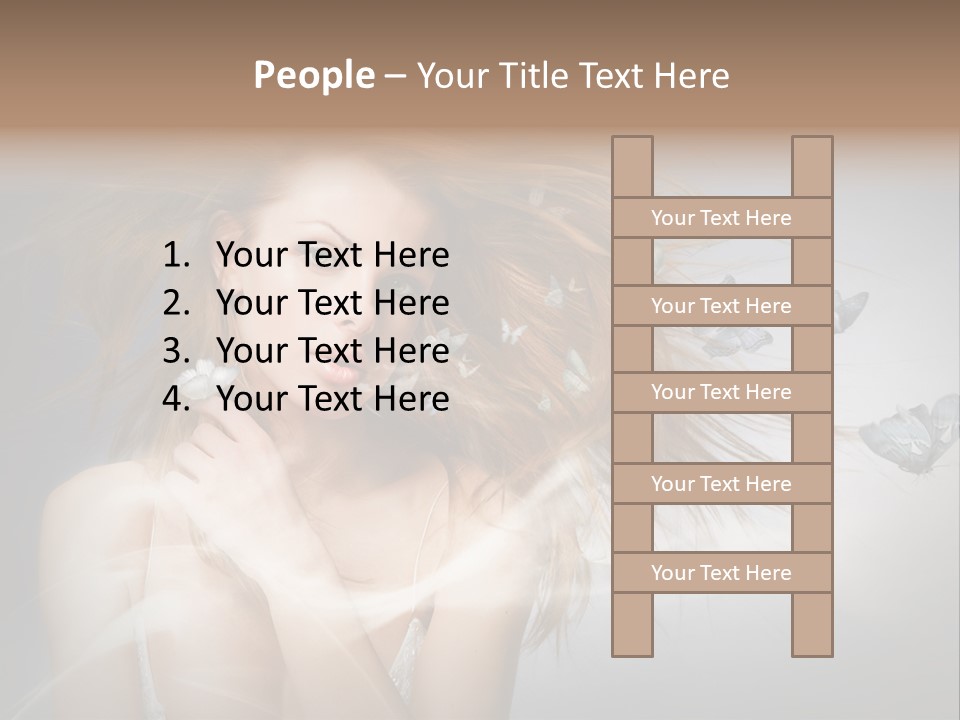 A Beautiful Woman With Butterflies Flying Around Her PowerPoint Template