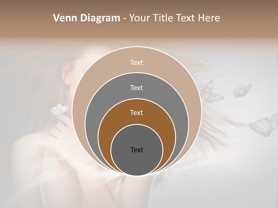 A Beautiful Woman With Butterflies Flying Around Her PowerPoint Template