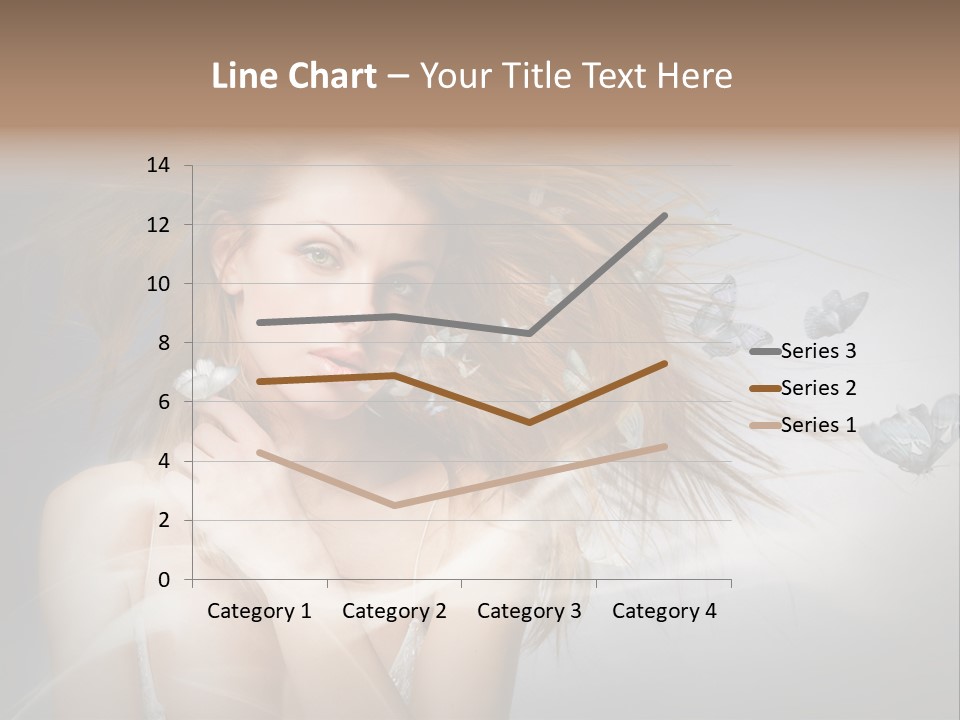 A Beautiful Woman With Butterflies Flying Around Her PowerPoint Template