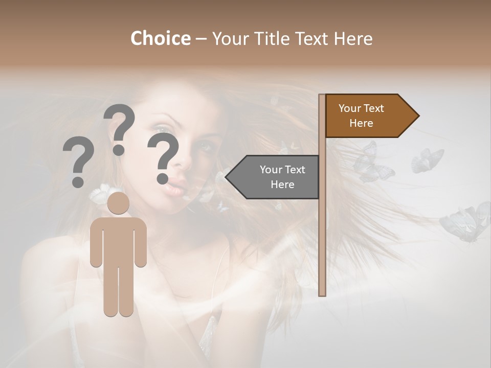 A Beautiful Woman With Butterflies Flying Around Her PowerPoint Template