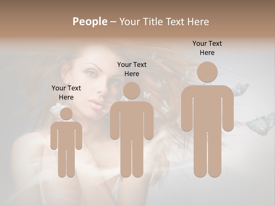 A Beautiful Woman With Butterflies Flying Around Her PowerPoint Template
