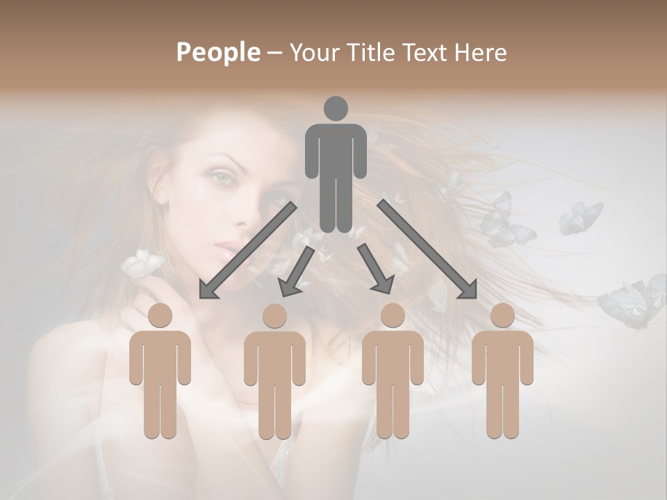 A Beautiful Woman With Butterflies Flying Around Her PowerPoint Template