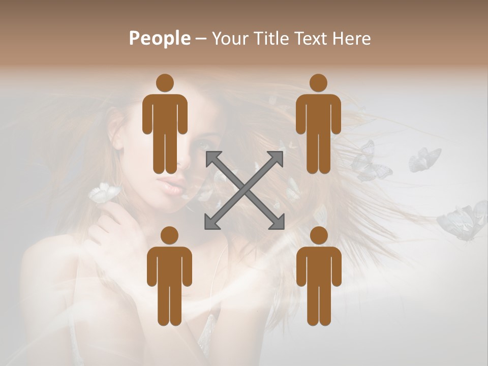 A Beautiful Woman With Butterflies Flying Around Her PowerPoint Template