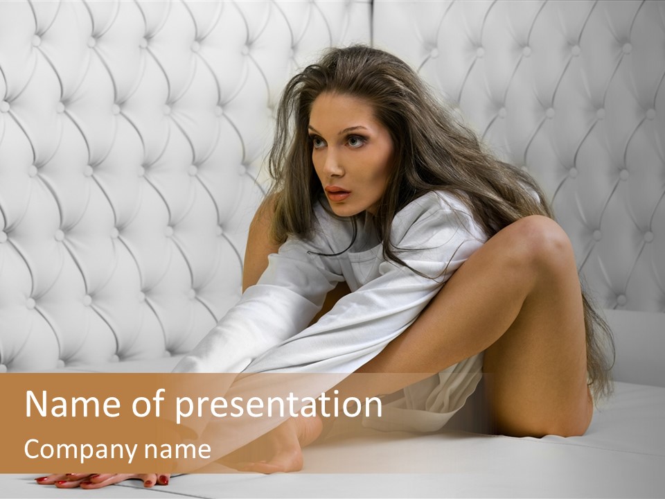 Nude Shy Shapely PowerPoint Template