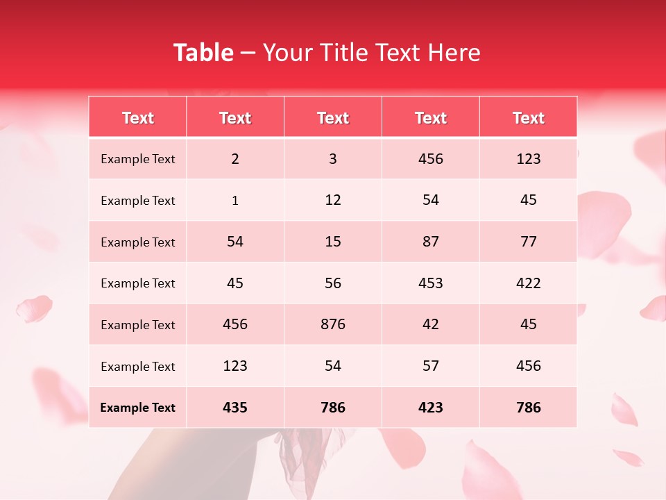 A Pregnant Woman In A Red Dress With Petals Around Her PowerPoint Template