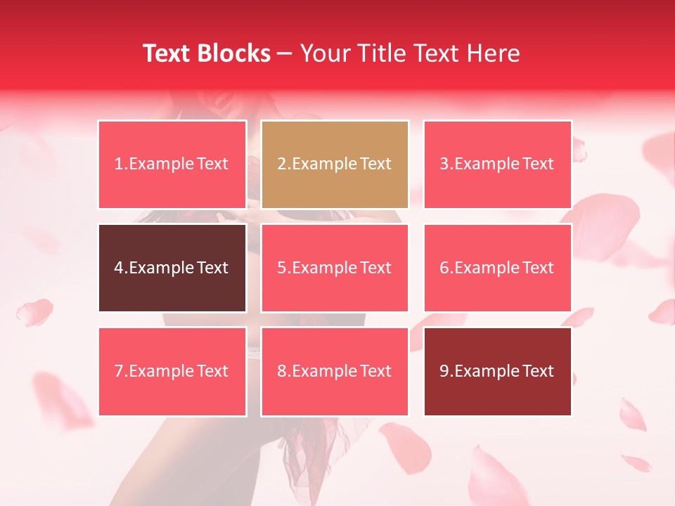 A Pregnant Woman In A Red Dress With Petals Around Her PowerPoint Template