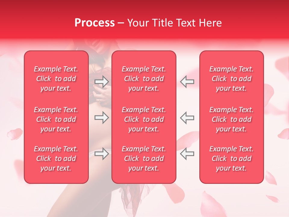 A Pregnant Woman In A Red Dress With Petals Around Her PowerPoint Template
