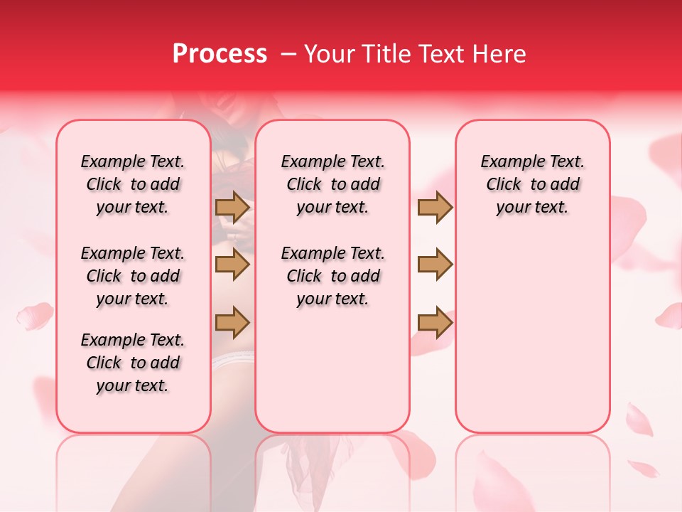 A Pregnant Woman In A Red Dress With Petals Around Her PowerPoint Template