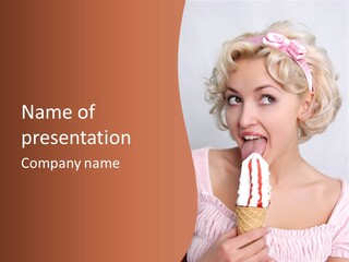 Person Blond Alone PowerPoint Template