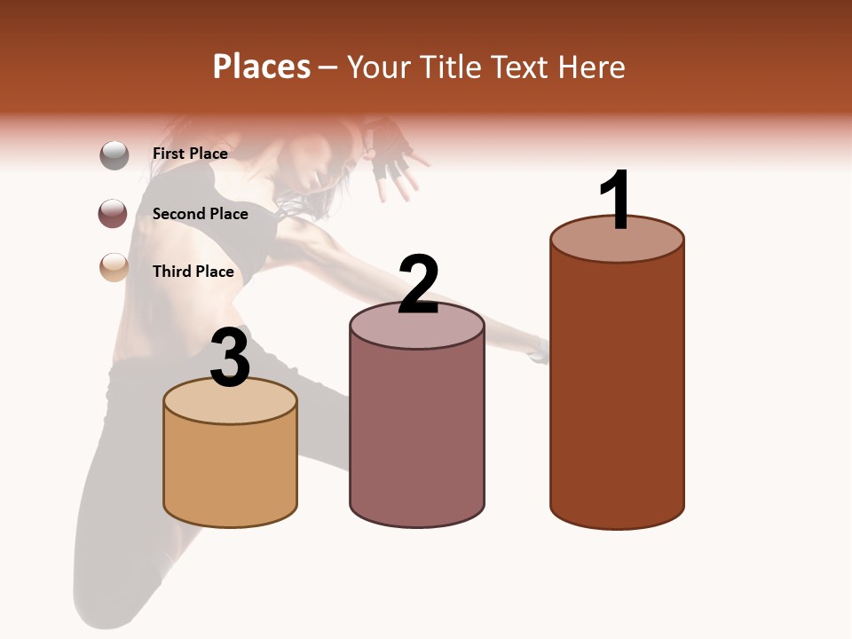 Leap Fitness Woman PowerPoint Template