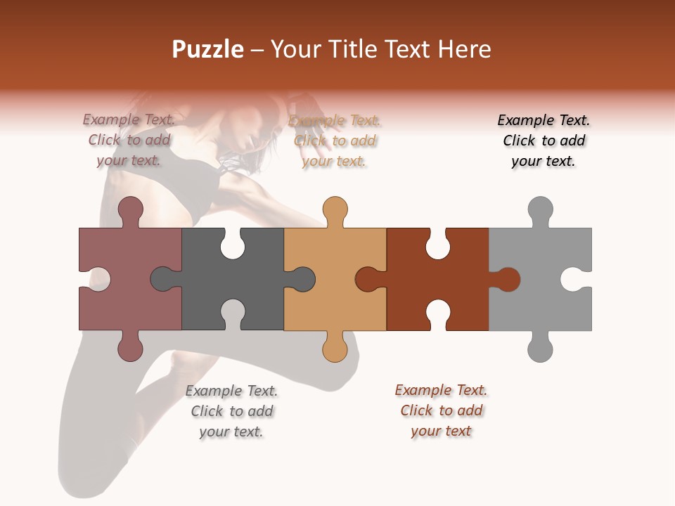 Leap Fitness Woman PowerPoint Template