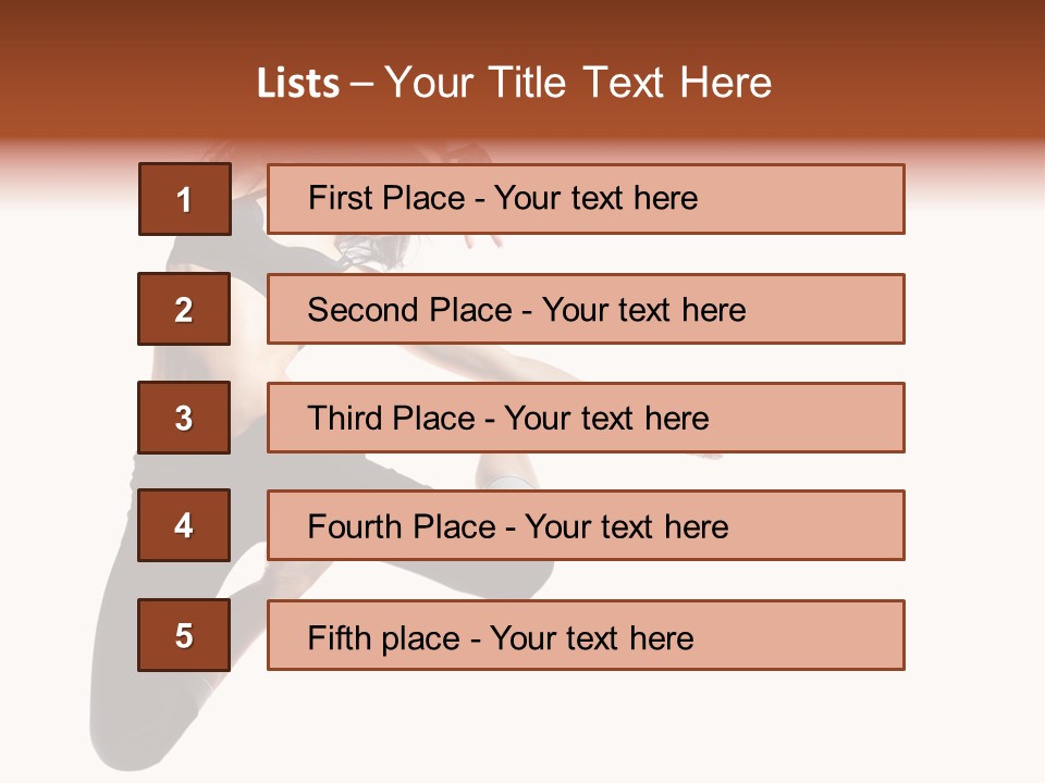 Leap Fitness Woman PowerPoint Template
