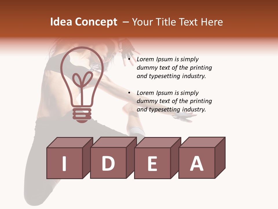 Leap Fitness Woman PowerPoint Template