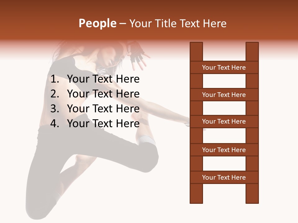 Leap Fitness Woman PowerPoint Template