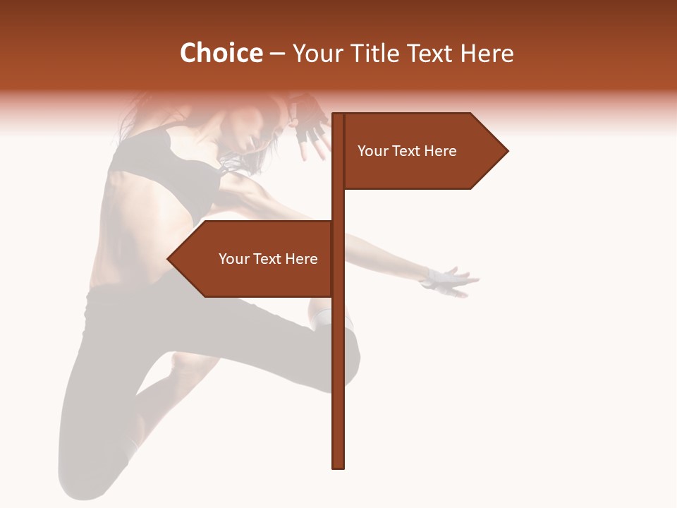 Leap Fitness Woman PowerPoint Template