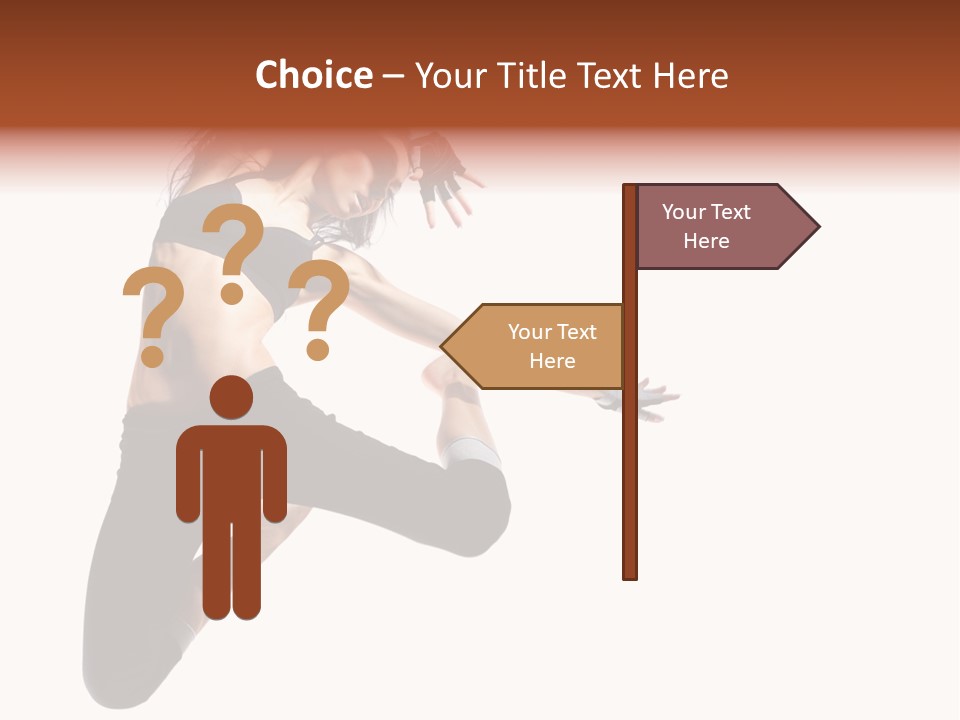 Leap Fitness Woman PowerPoint Template