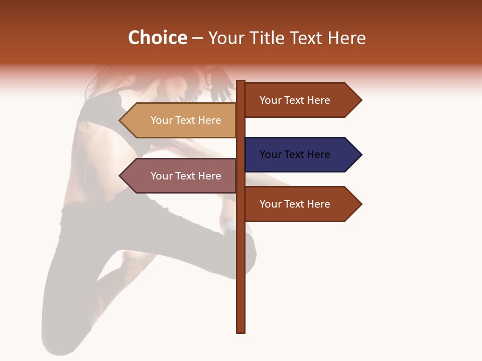 Leap Fitness Woman PowerPoint Template