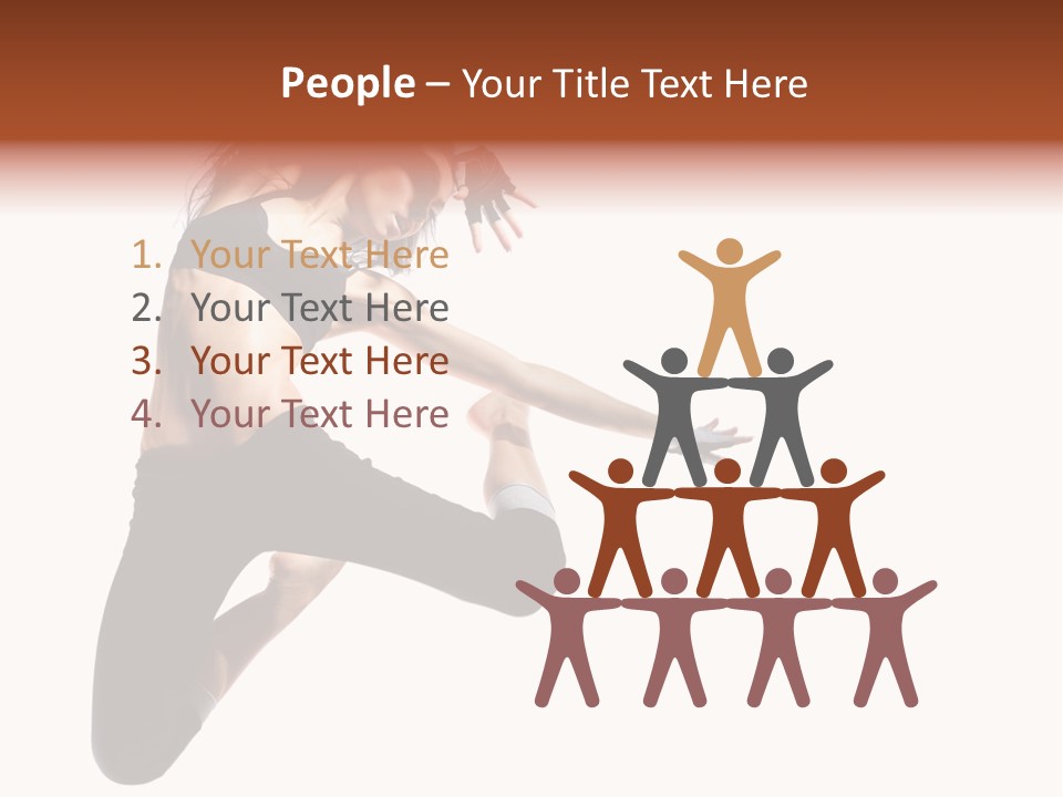 Leap Fitness Woman PowerPoint Template