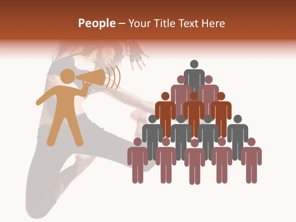 Leap Fitness Woman PowerPoint Template