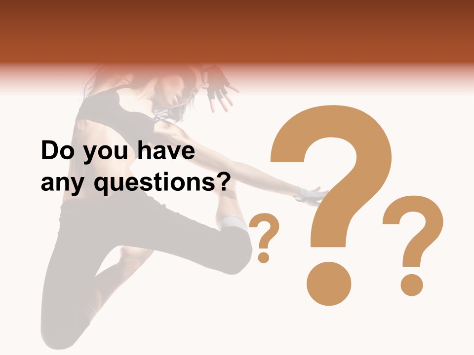 Leap Fitness Woman PowerPoint Template