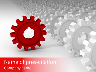 Pinion Connecting Engine PowerPoint Template