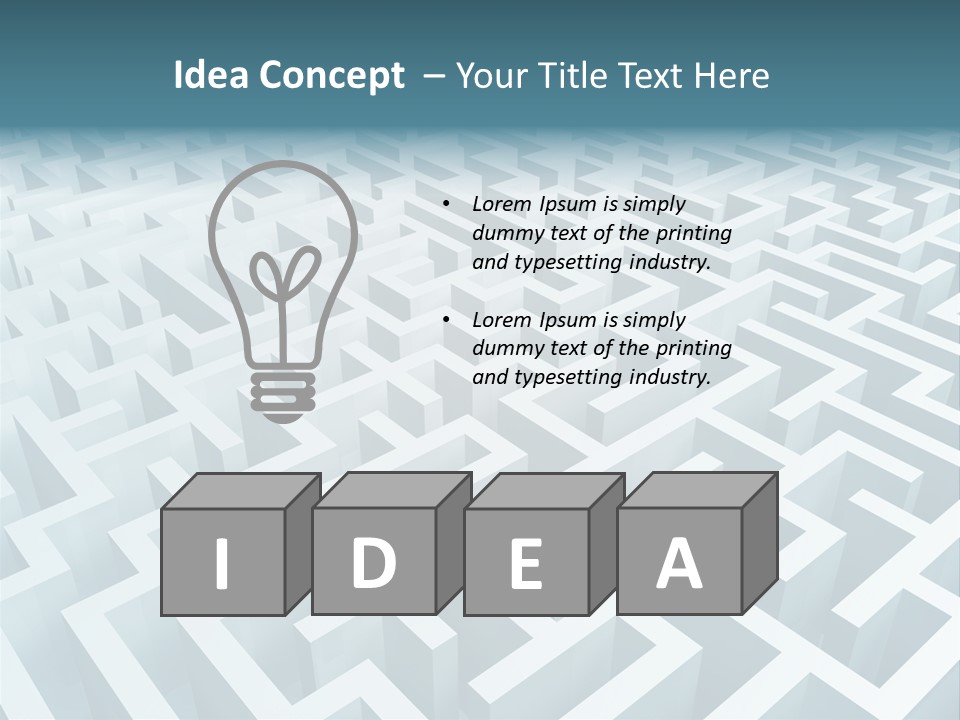 Labyrinth Huge Riddle PowerPoint Template