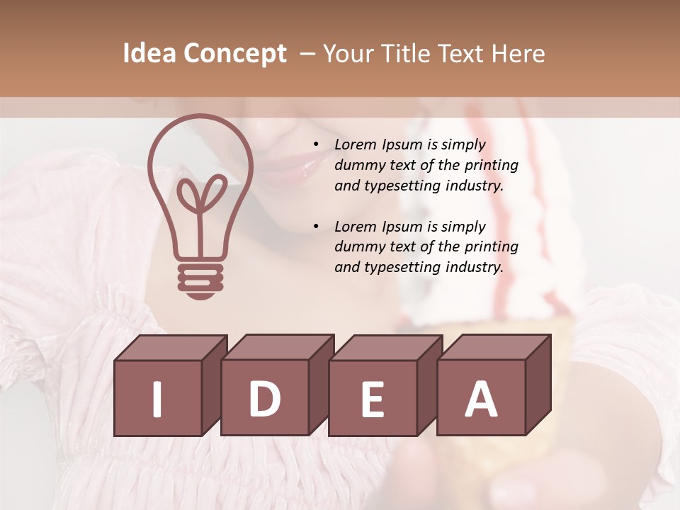 Female Happy Milk PowerPoint Template