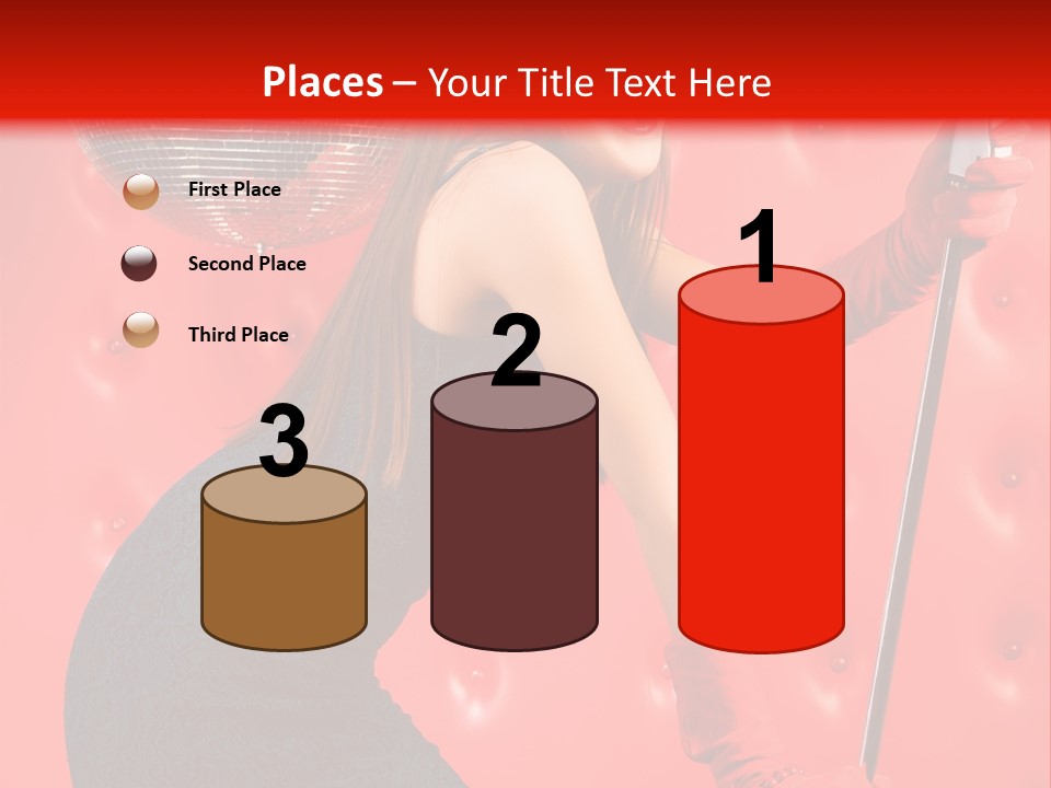 A Woman In A Green Dress Holding A Microphone PowerPoint Template