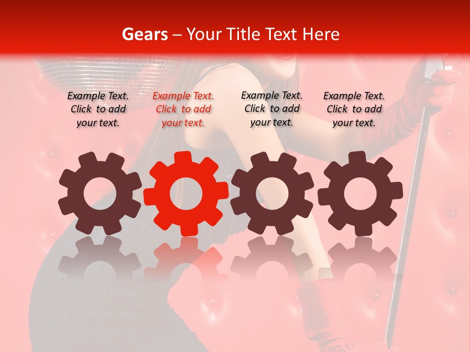 A Woman In A Green Dress Holding A Microphone PowerPoint Template