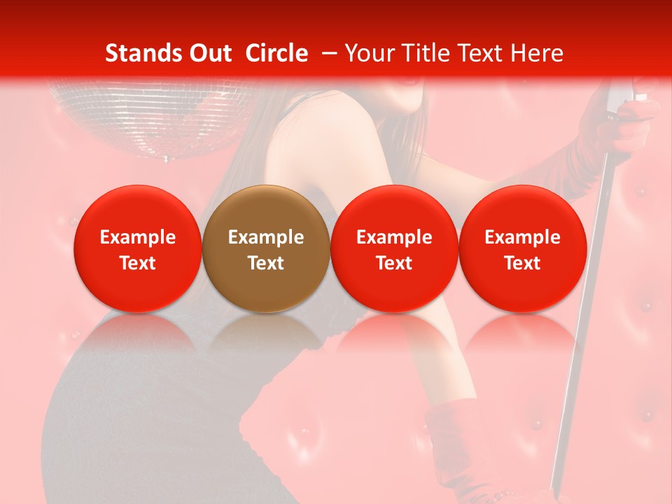 A Woman In A Green Dress Holding A Microphone PowerPoint Template