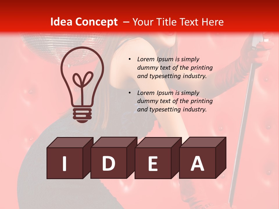 A Woman In A Green Dress Holding A Microphone PowerPoint Template