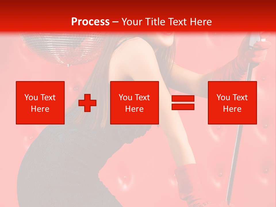 A Woman In A Green Dress Holding A Microphone PowerPoint Template