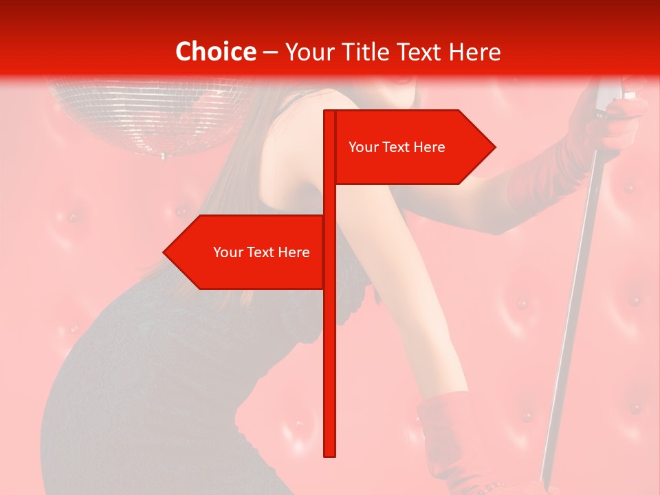 A Woman In A Green Dress Holding A Microphone PowerPoint Template